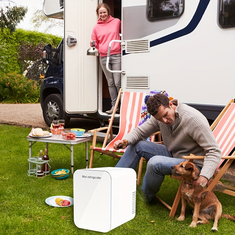 Mini-réfrigérateur pour camping-car 4 L - Glacière et chauffe-plats portables CA + 12 V CC