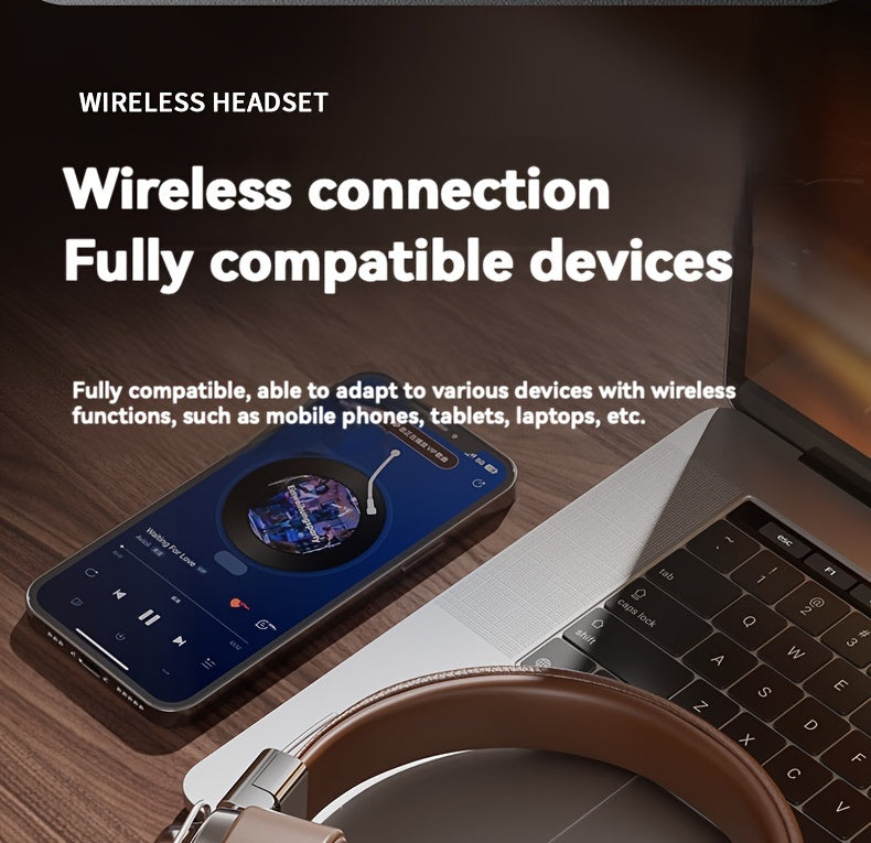 Retro Wireless Headphones - HiFi Deep Bass with 350mAh Battery