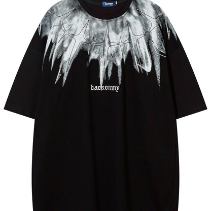 Relaxed T-Shirt - Geometric Print Cotton Blend