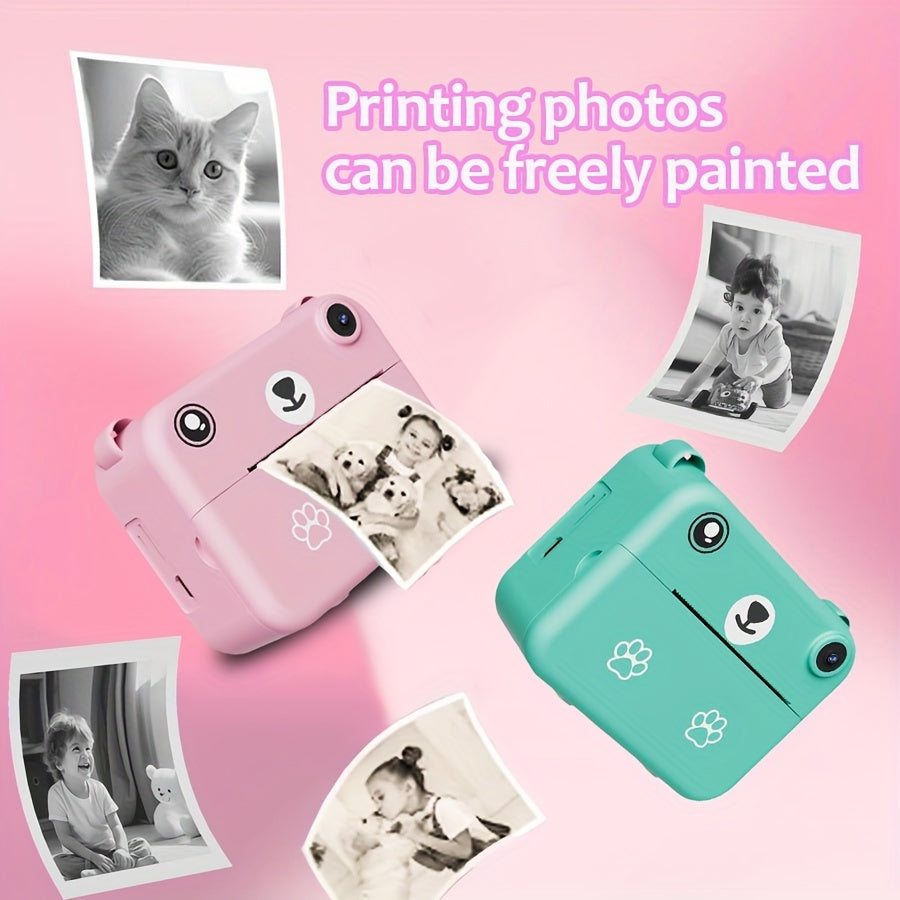 Mini Thermal Instant Printing Camera - 1300mAh 3 Rolls Paper