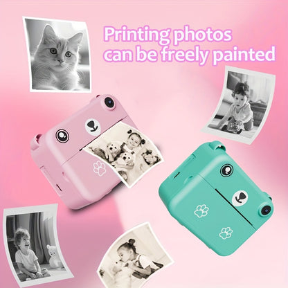 Mini Thermal Instant Printing Camera - 1300mAh 3 Rolls Paper