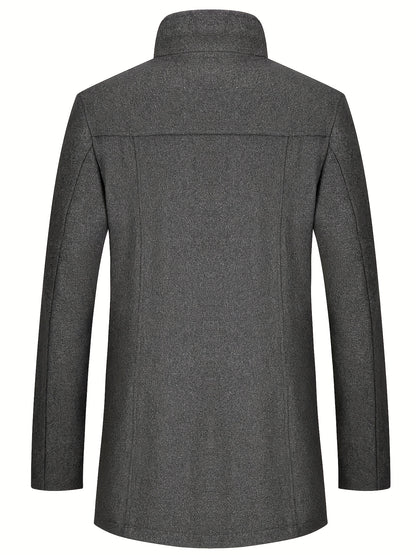 Men's Autumn/Winter Tweed Coat - Business Double-Breasted Wool