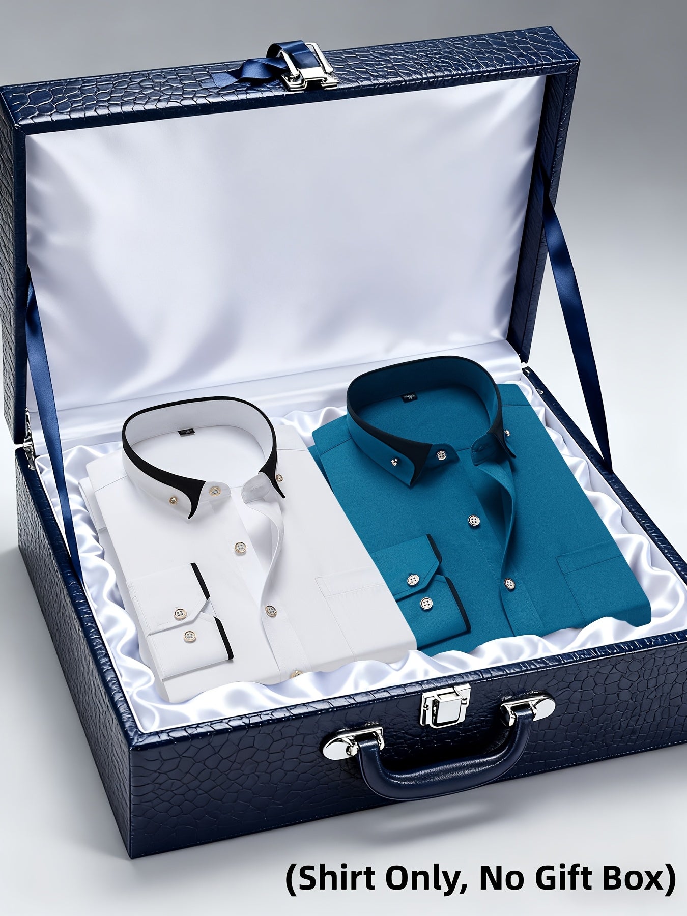 Men's Casual Business Shirt 1+1pc - Lapel Chest Pocket