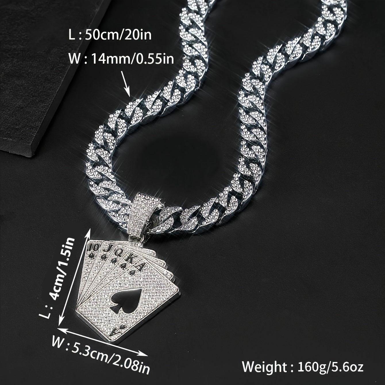 Poker Pendant + Cuban Chain