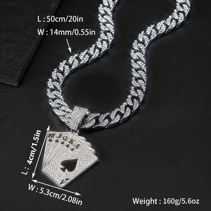 Poker Pendant + Cuban Chain