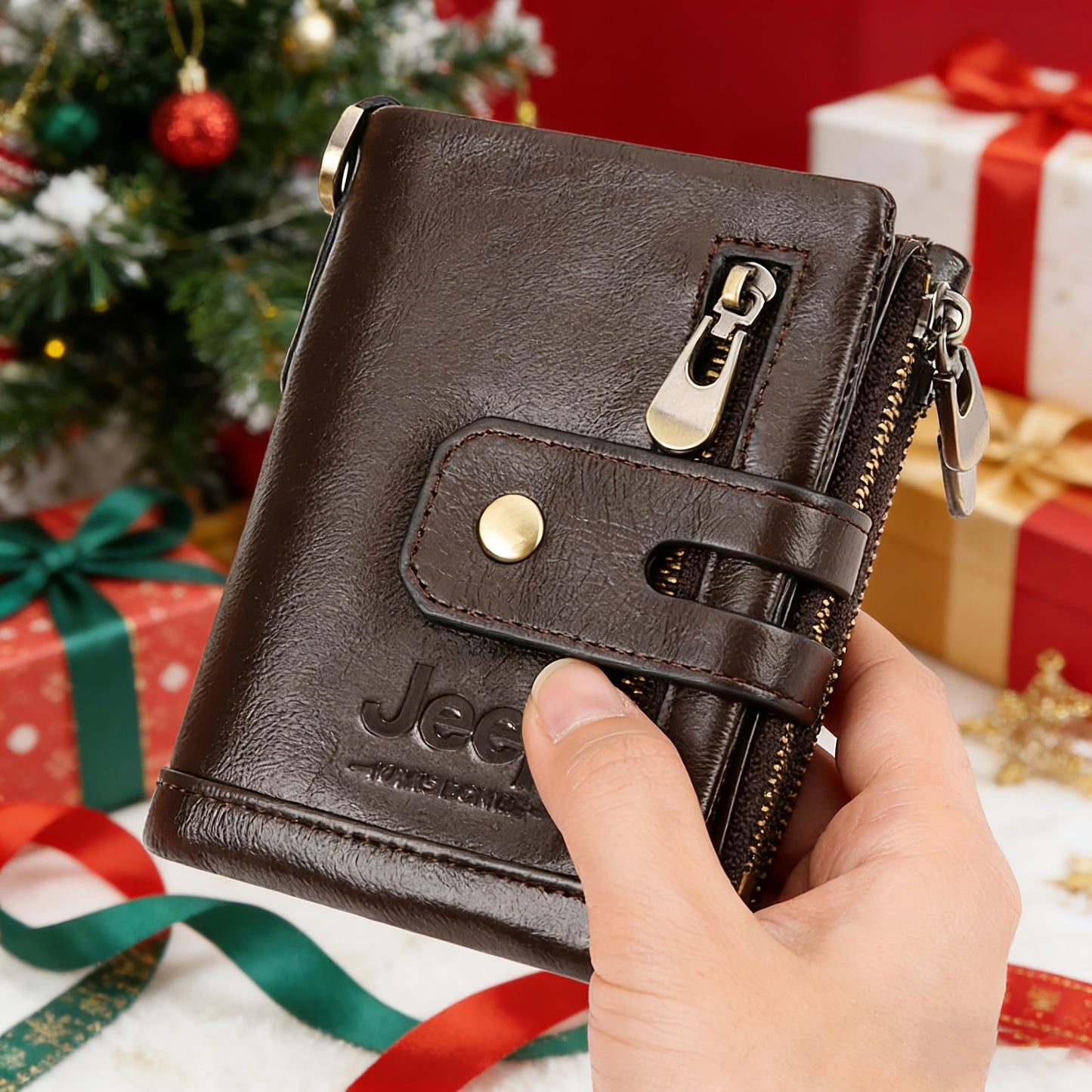 JEEP High Capacity Genuine Leather Wallet - RFID Protection Men