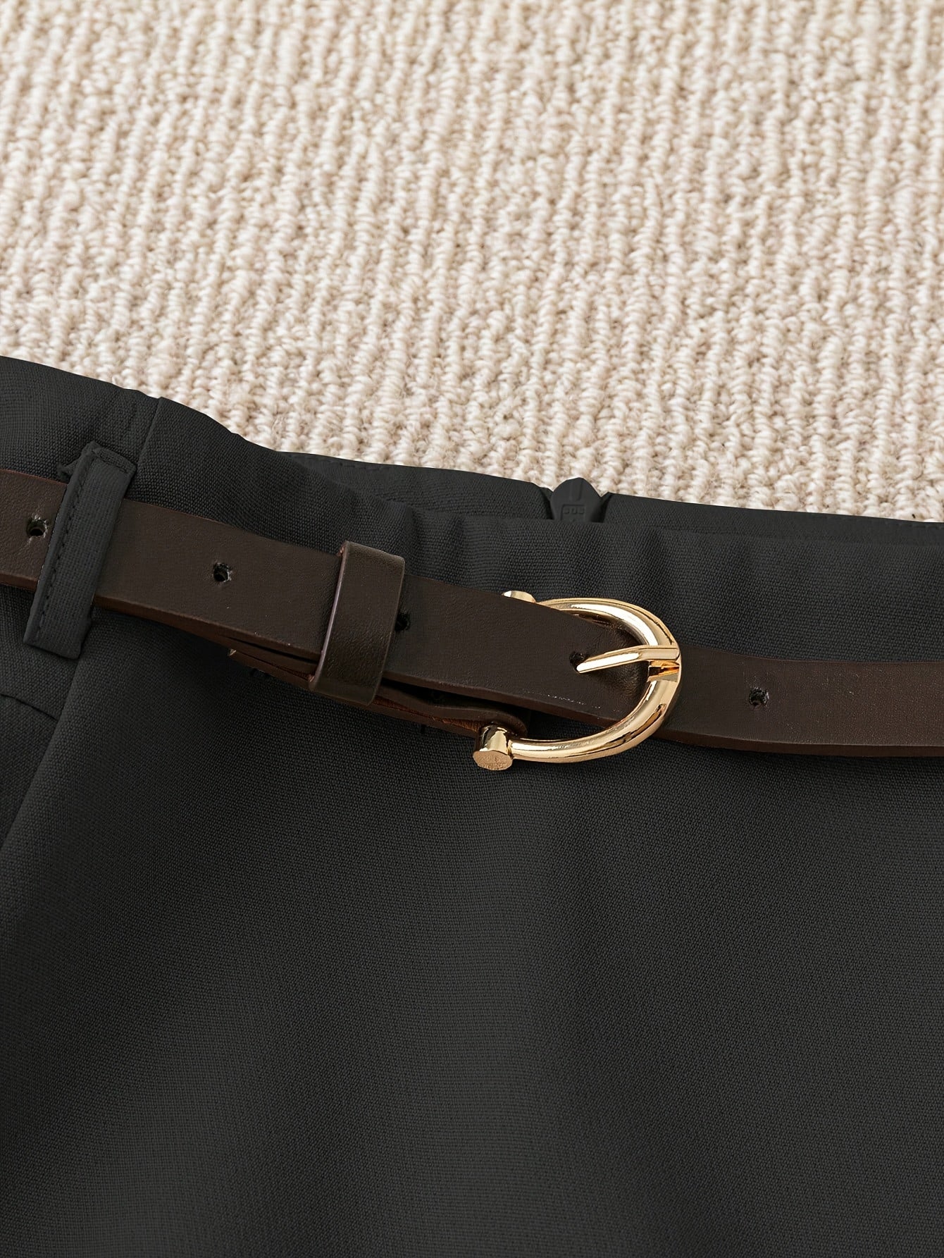 Women's Fashion Solid Color Shorts - Faux Pocket with Belt