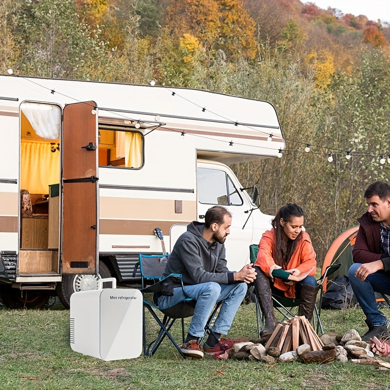 Mini-réfrigérateur pour camping-car 4 L - Glacière et chauffe-plats portables CA + 12 V CC