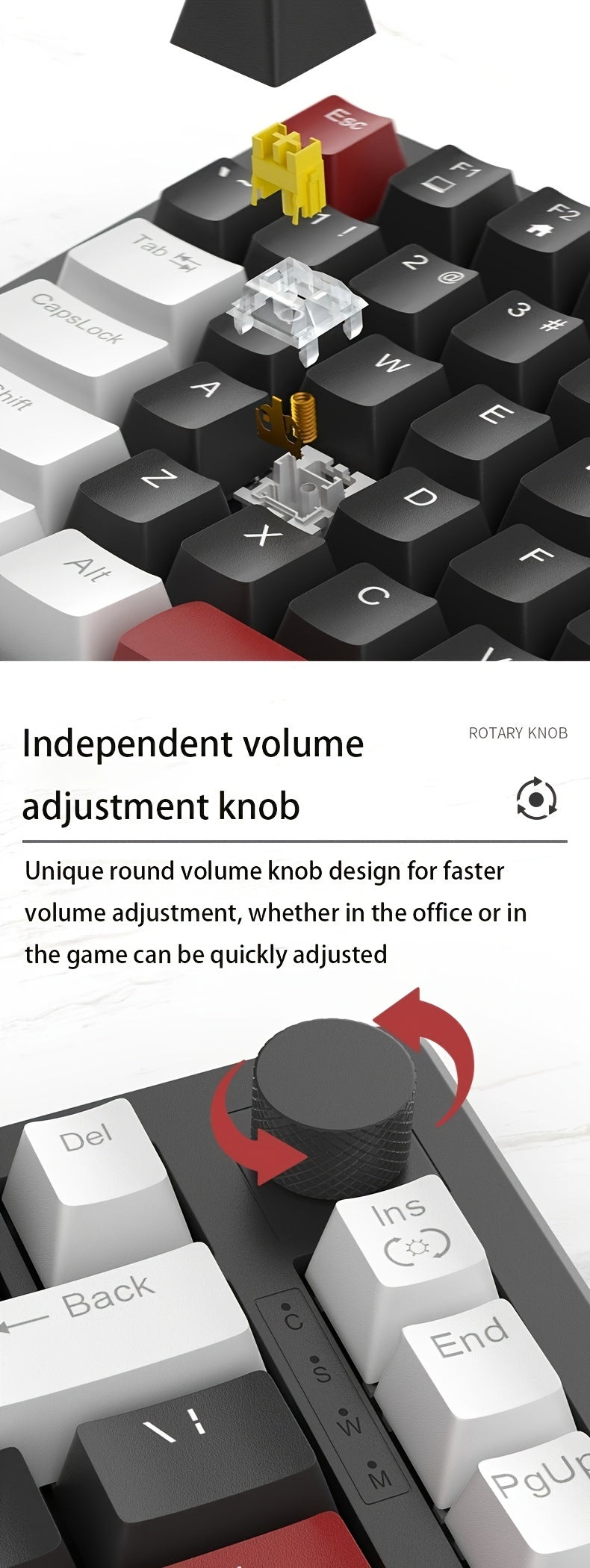 MAGEGEE Compact 75% Mechanical Gaming Keyboard - Ice Blue Backlit