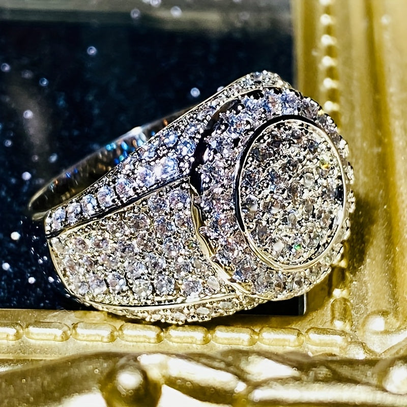 RYYM Round Wide Face Zirconia Ring - Unisex