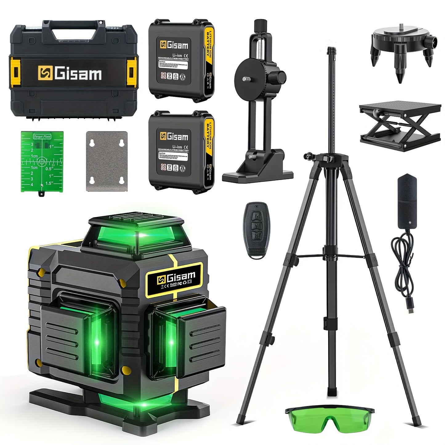 highsam 4D Laser Level - 16 Line Cross 360 Self Leveling 2 Battery