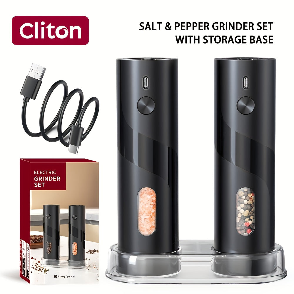 Electric Salt & Pepper Grinder - Rechargeable USB LED