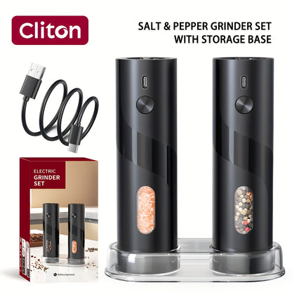 Electric Salt & Pepper Grinder - Rechargeable USB LED