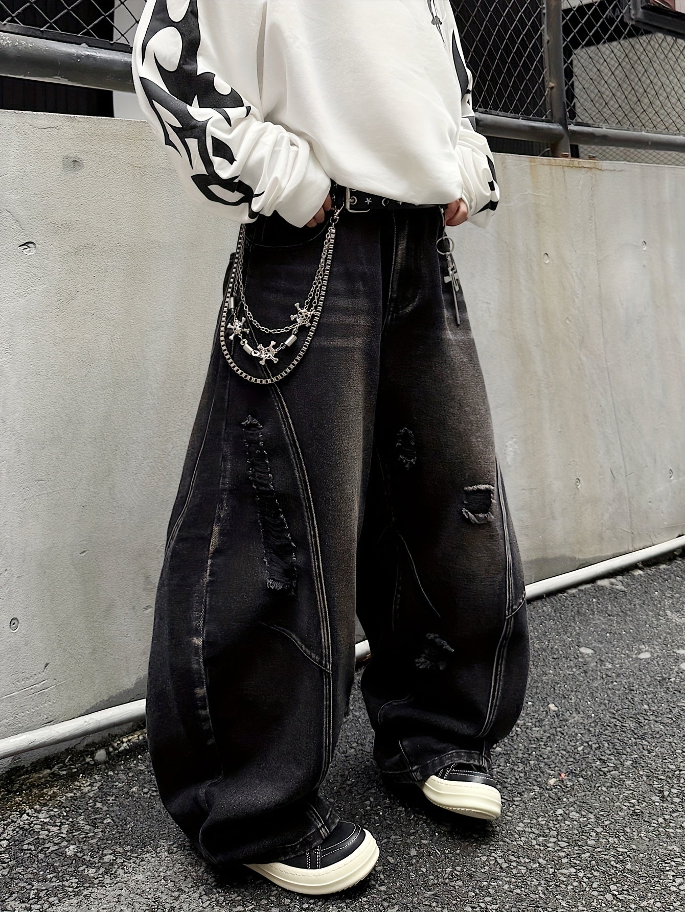 Men's Loose-Fit Y2K High-Street Jeans - Urban Streetwear