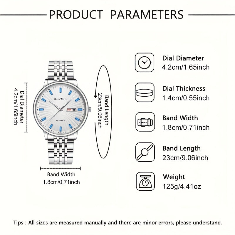 DNERWATCH Stainless Steel Mechanical Watch - Sapphire Crystal Automatic