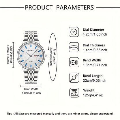 DNERWATCH Stainless Steel Mechanical Watch - Sapphire Crystal Automatic