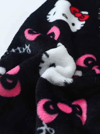 Hello Kitty Women's Flannel Sleep Pants - Thick Warm Winter