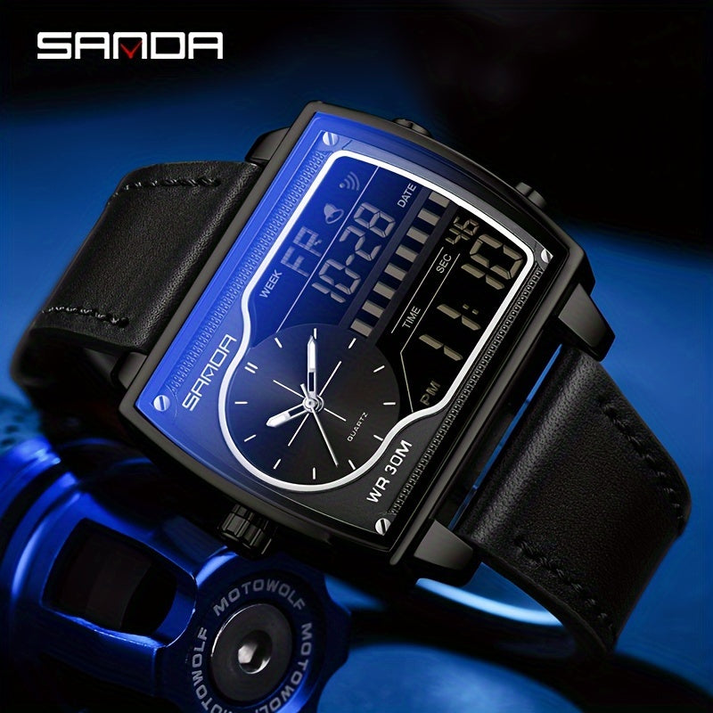 OFNS Men's Digital Watch - Multifunctional Electronic Timing Square