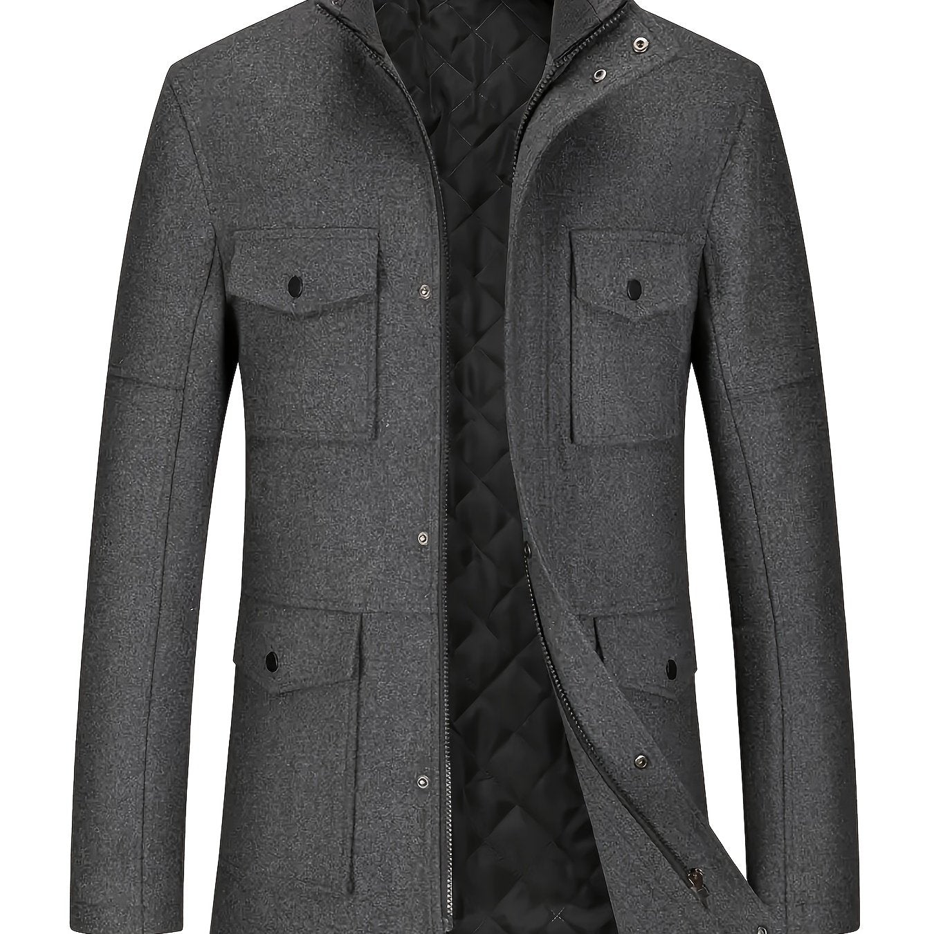 Men's Autumn/Winter Tweed Coat - Business Double-Breasted Wool