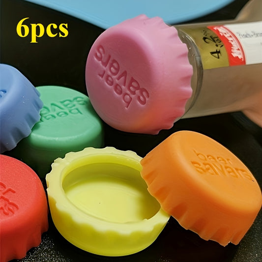 6pcs Reusable Silicone Bottle Sealer Set