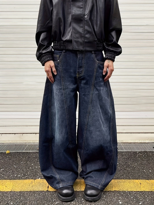 Men's Vintage Washed Distressed Denim - Loose Straight-Leg