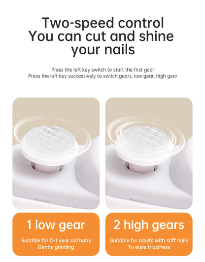 2-in-1 Electric Nail Clipper & Polisher - LED Light USB Charging