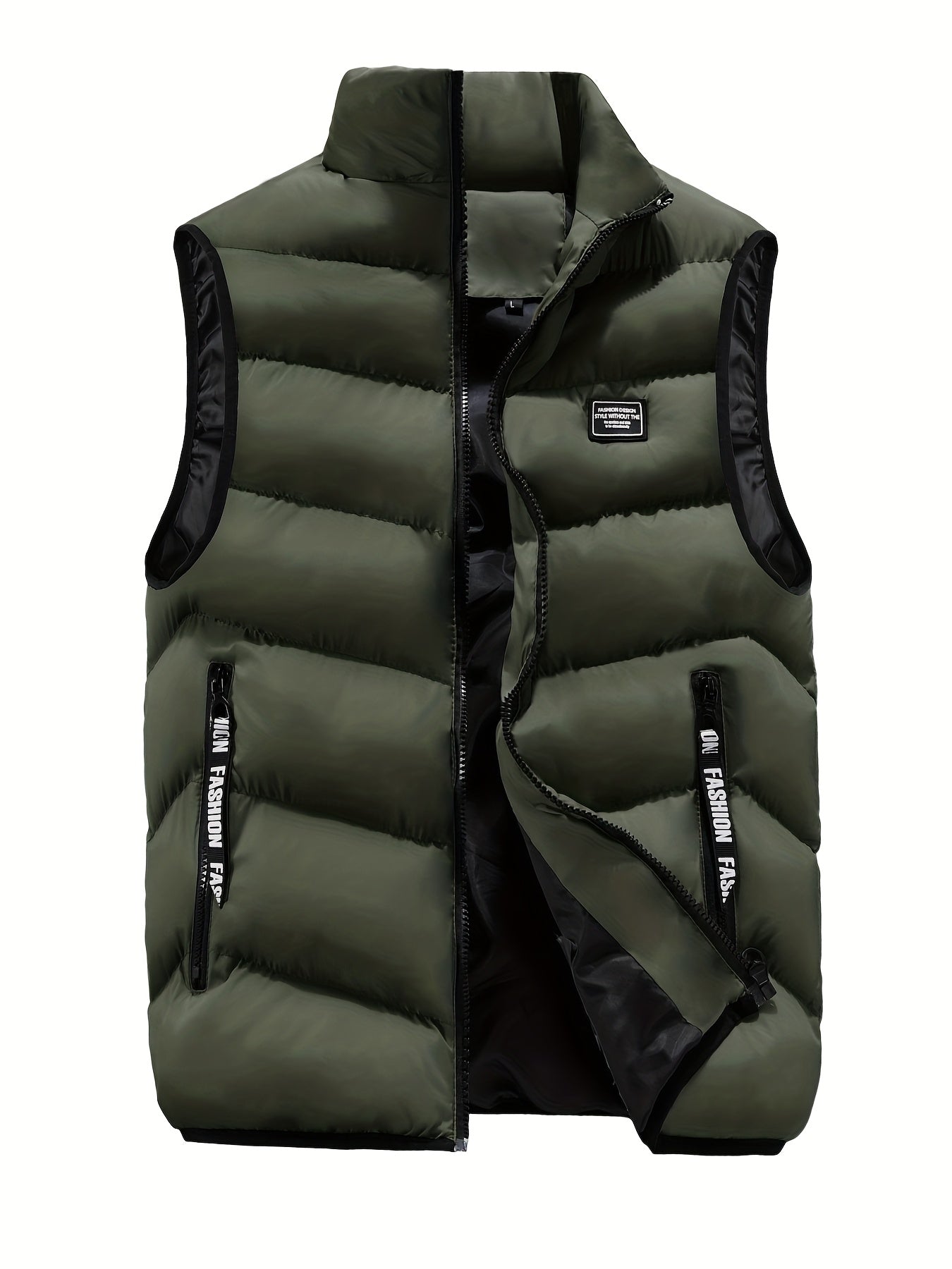 Men's Sleeveless Vest - Warm Zippered Stand Collar