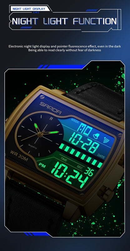 OFNS Men's Digital Watch - Multifunctional Electronic Timing Square