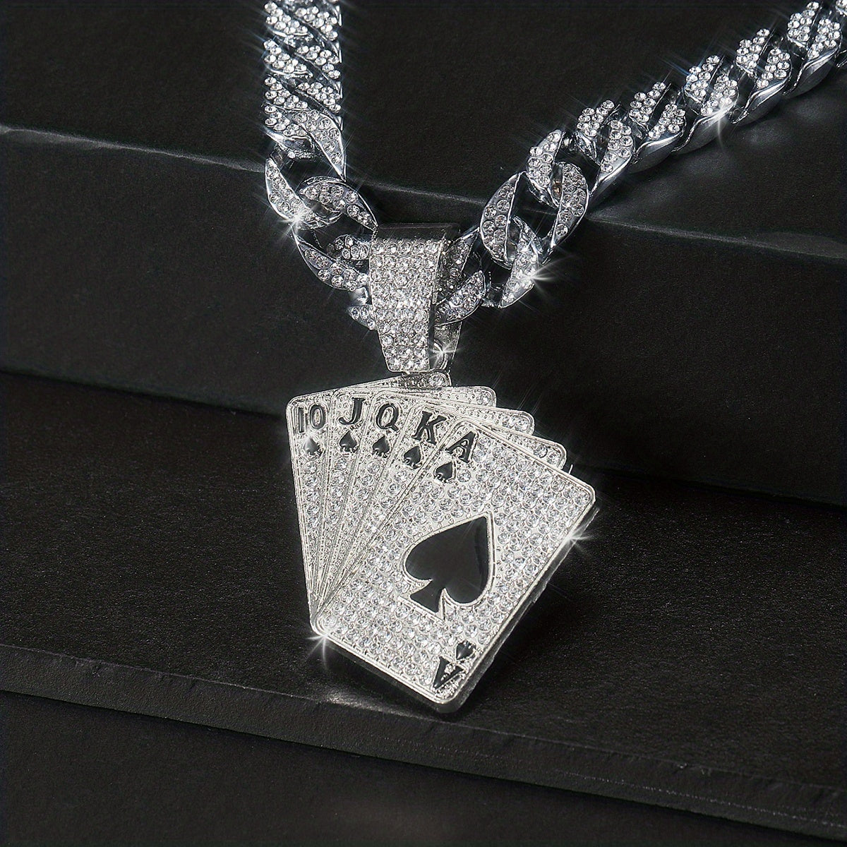 Poker Pendant + Cuban Chain