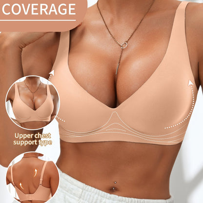 Full-Coverage Push-Up Bra - Wire-Free High Lift Non-Detachable Pad