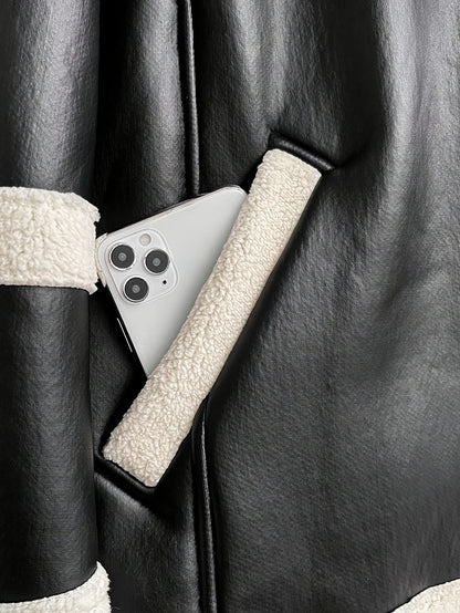 Plus Size Women's Black & White Contrast Jacket