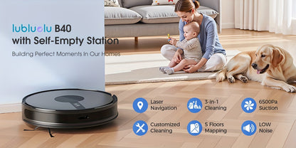 Lubluelu B40 Robot Vacuum Cleaner - 3 in 1 Mop 6500Pa
