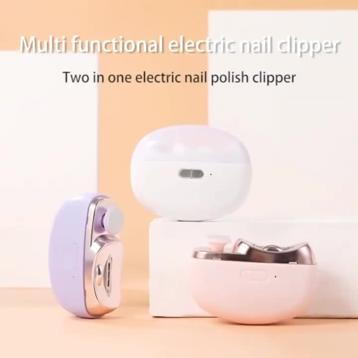 2-in-1 Electric Nail Clipper & Polisher - LED Light USB Charging