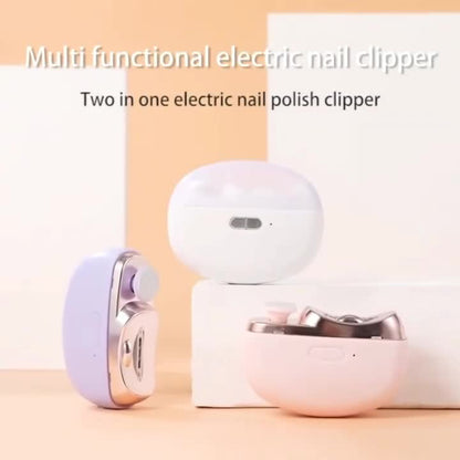 2-in-1 Electric Nail Clipper & Polisher - LED Light USB Charging