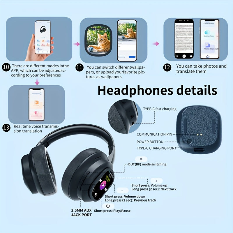 HYUNDAI HY-X1 PRO Multilingual Translator Headset - Smart AI Chat Assistant