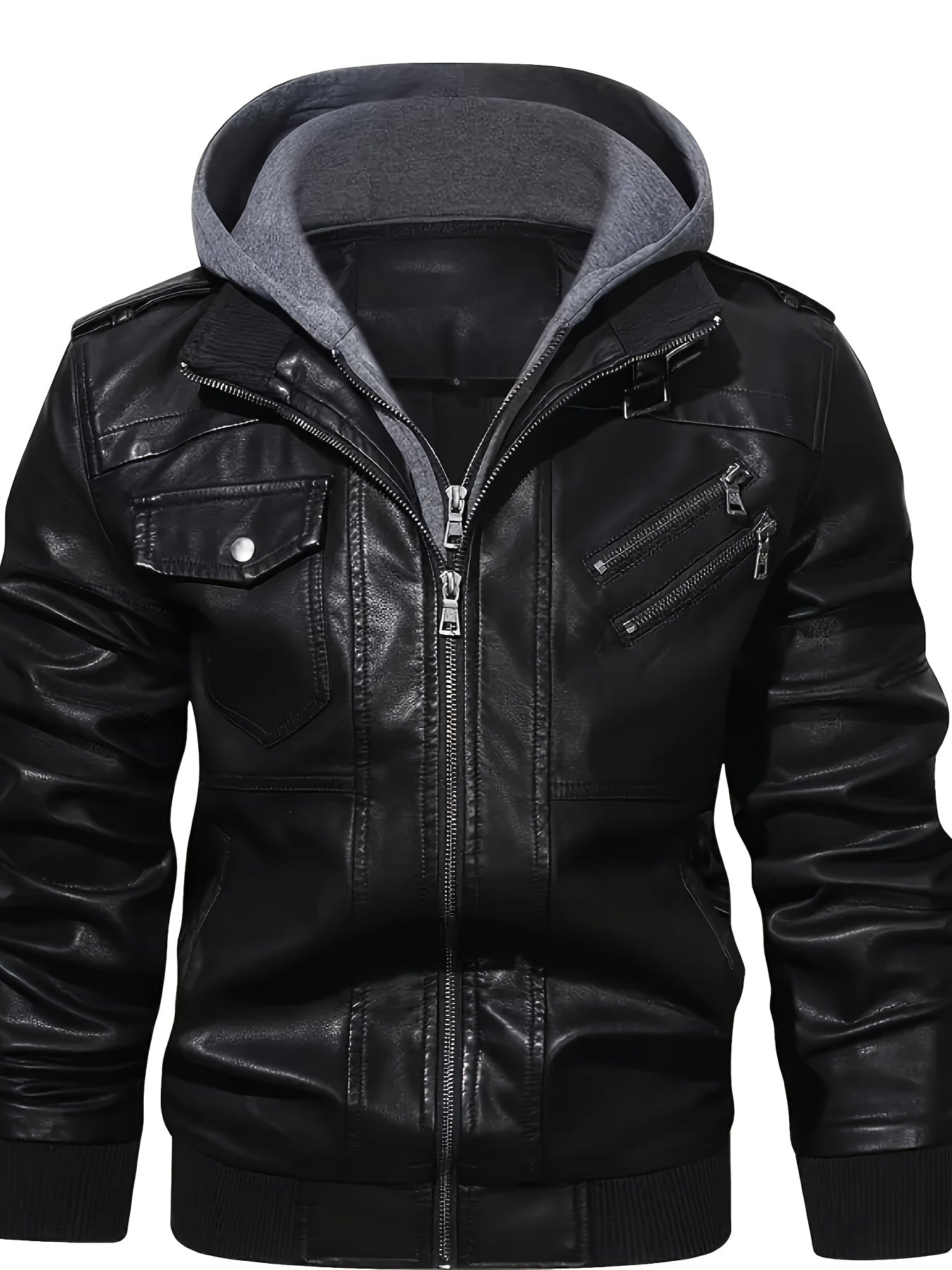 Men's Hooded Jacket - Full-Zip Zippered Pockets Lightweight