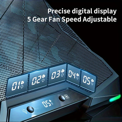 Gaming Laptop Cooling Pad - 10 Fans RGB with 8 Height Adjustments