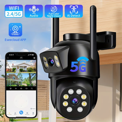 ZHXINSD Wireless Smart Security Camera - PTZ 355° AI 1920p Dual Lens