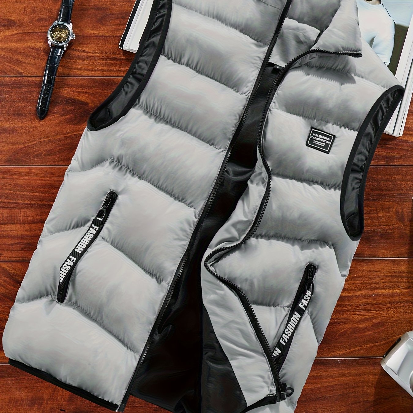 Men's Sleeveless Vest - Warm Zippered Stand Collar