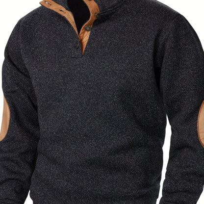 Men's Stand-Collar Casual Sweatshirt - Autumn Winter Long Sleeve