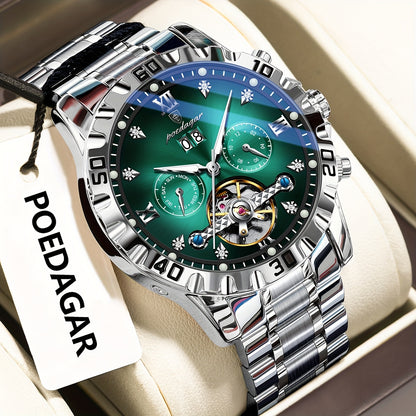 POEDAGAR Men's Luxury Business Watch - Automatic Waterproof
