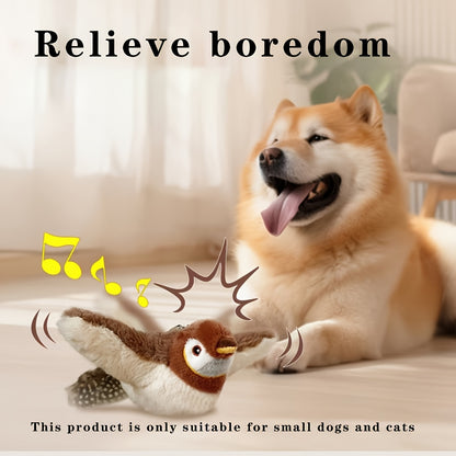 MIAOQUANJI Plush Squeaky Bird Toy - Self-Wobbling Electric Cat Dog