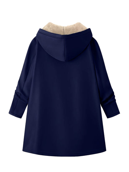 Plus Size Women's Winter Hooded Jacket - Ultra-Warm Plush Coat