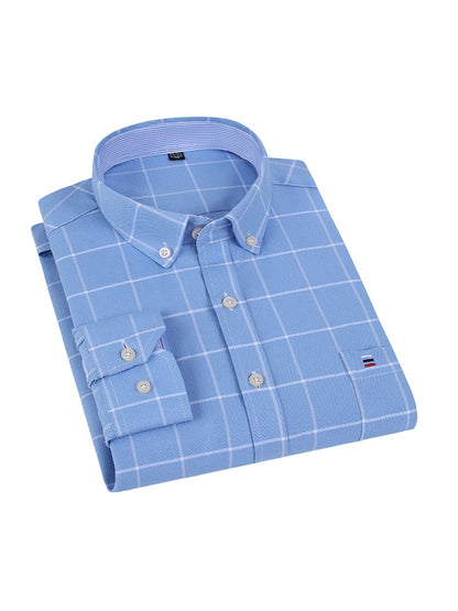 Men's 3-Pack Long Sleeve Oxford Shirts - Embroidered Chest Pockets