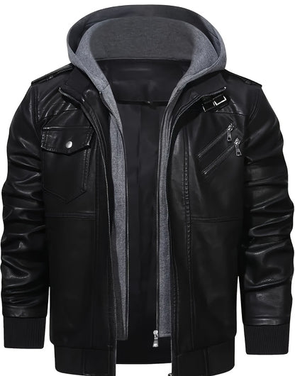 Men's Hooded Jacket - Full-Zip Zippered Pockets Lightweight