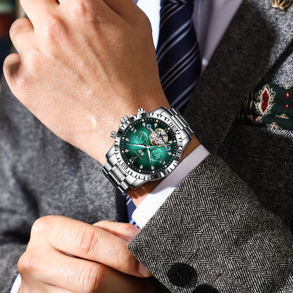 POEDAGAR Men's Luxury Business Watch - Automatic Waterproof