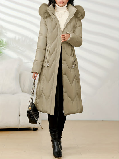 Damenmantel in Übergröße, knielang, neue Wintermode, schmal geschnitten, mit Kapuze und dickem Futter, Winterjacke für Damen in Übergröße, leichte Wintermäntel für Damen mit Taschen, Jacke für Damen in Übergröße