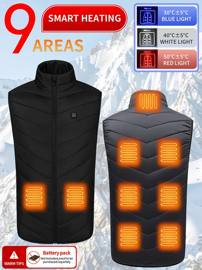 9-Zone Heated Vest - USB-Powered 3 Temperature Settings