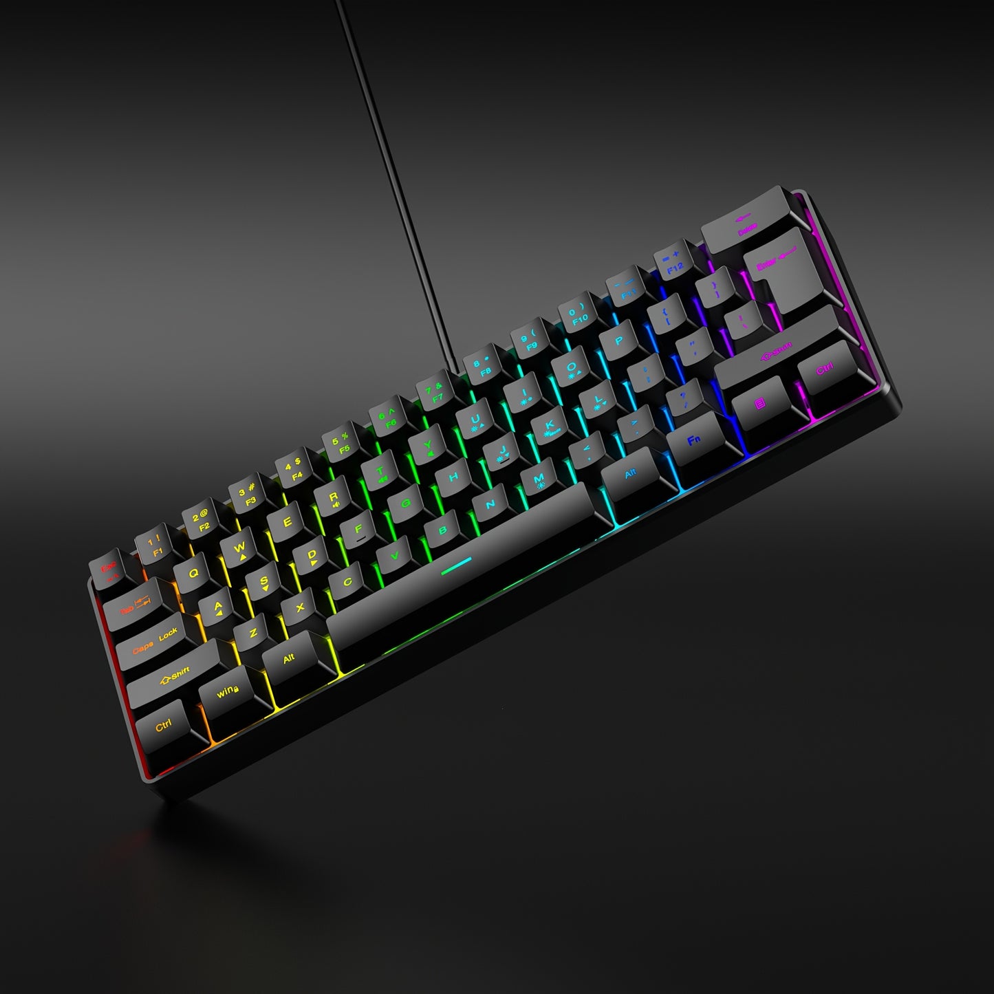 GOTBAT 60% Gaming Keyboard - Mini RGB Backlit 61 Key