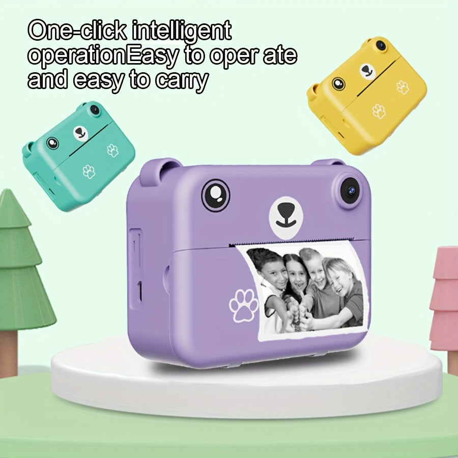 Mini Thermal Instant Printing Camera - 1300mAh 3 Rolls Paper